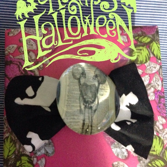 Rockabilly gothic bow hair clip homemade oddities