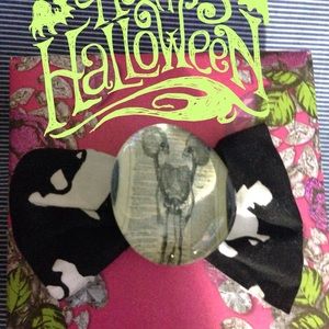 Rockabilly gothic bow hair clip homemade oddities