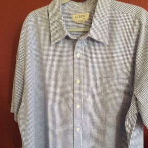 J Crew men's blue print short sleeve XXL