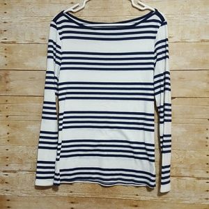 *SOLD* Navy Women's Long Sleeve Striped