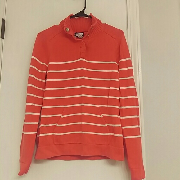 Orange Striped Collared Sweater - Picture 1 of 2