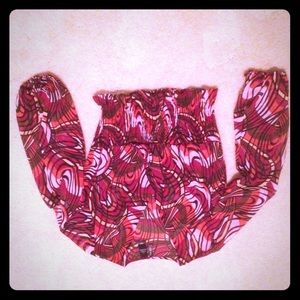 Beautiful sheer blouse with banded waist!