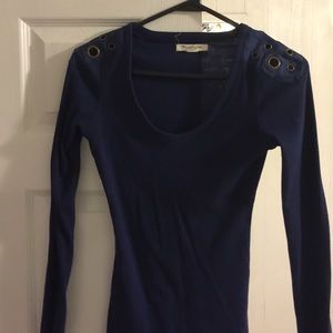 Navy blue long sleeve shirt