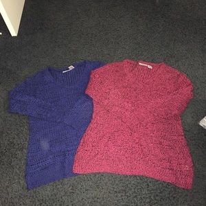 2 Allison Brittany sweaters blue and pink