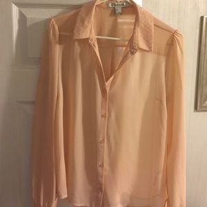 Pink button down blouse