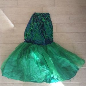 Green sequin mermaid skirt