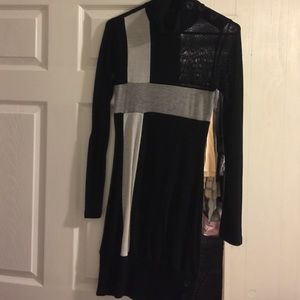 Black white and grey sweater dress