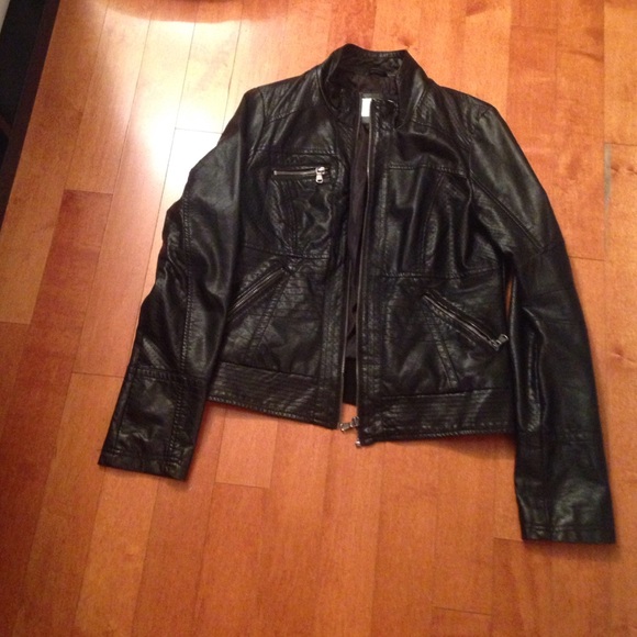 Black faux leather jacket