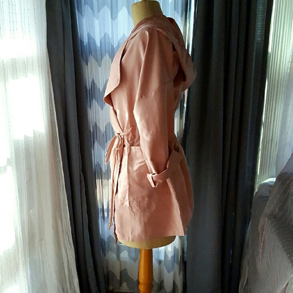 Sz XL DUSTY ROSE SUEDE HOODY jacket - Picture 2 of 4