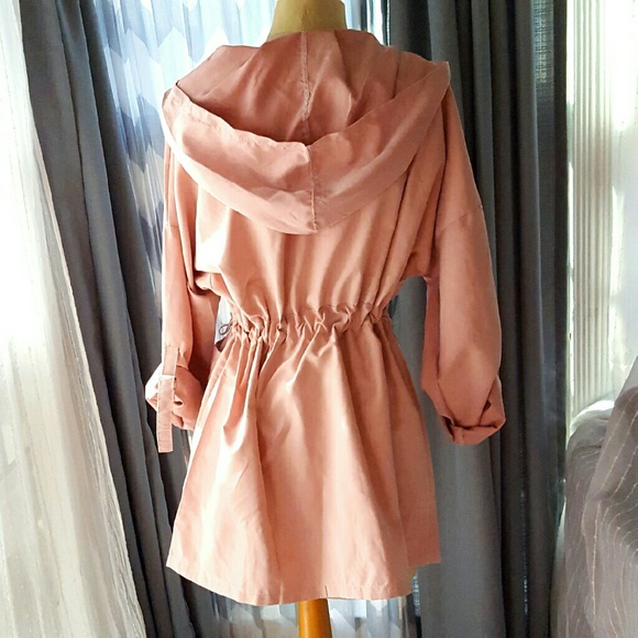 Sz XL DUSTY ROSE SUEDE HOODY jacket - Picture 3 of 4