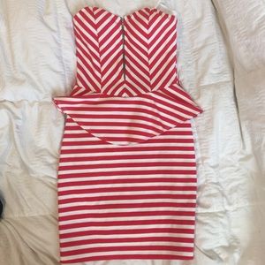 Strapless striped dress