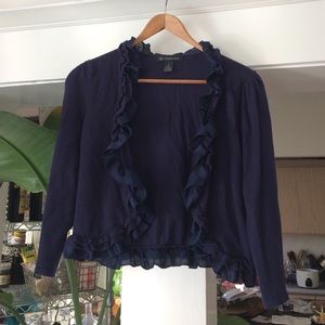 Ruffled Trim Cardigan