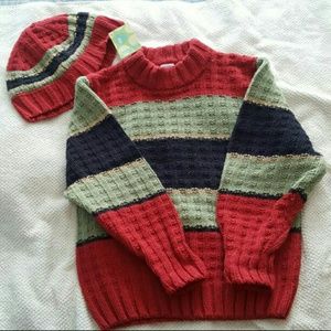 Gymboree boys sweater and hat.