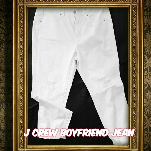 J. Crew boyfriend white jean