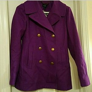 Purple JCrew Peacoat