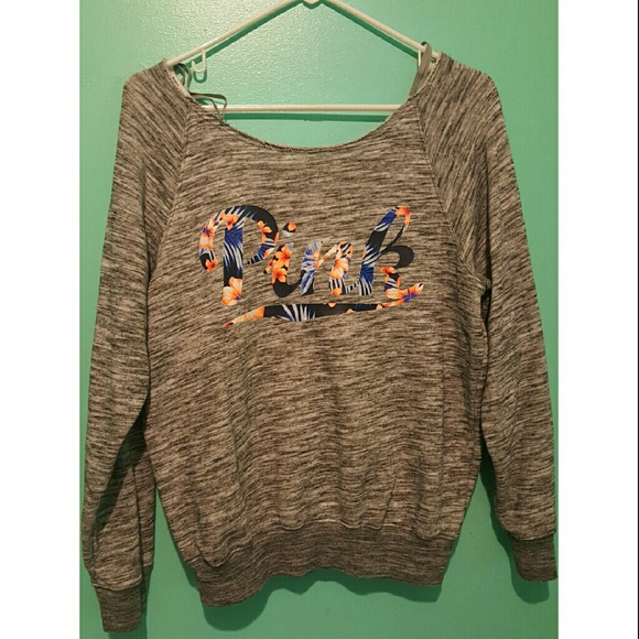 PINK off shoulder sweatshirt