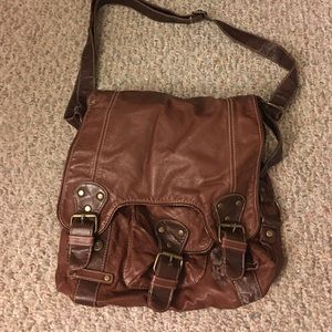 Brown buckle cross body bag