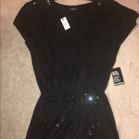 Black Sequined Dress from Express