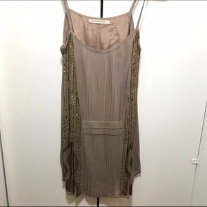 Zara Light Mauve Gold Bead Dress