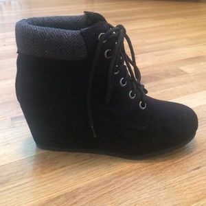 Wedge ankle booties