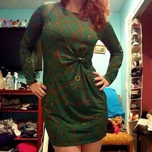 Green MK chain dress