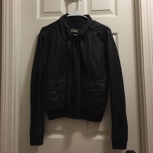 J.Crew black leather jacket