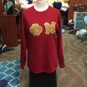 Phi Mu stitched letter tshirt