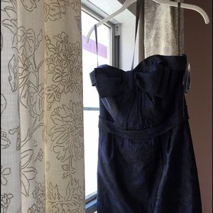 White by Vera Wang strapless metallic dress