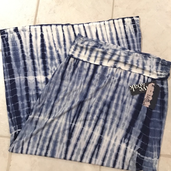 Blue and white Boho maxi skirt