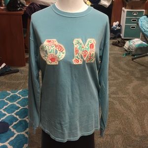 Phi Mu long sleeve lettered shirt
