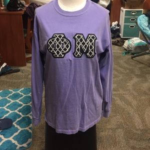 Long sleeve Phi Mu lettered shirt