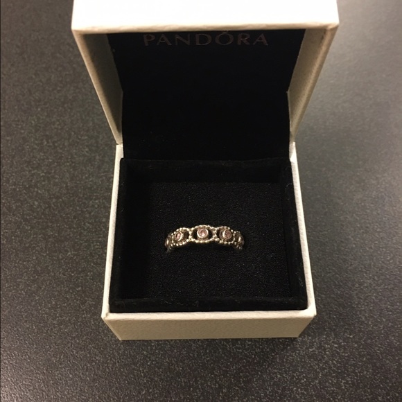 Pandora Her Majesty Ring - Pink CZ - Size 7.5 - Picture 2 of 3