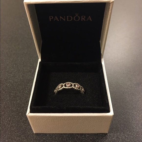 Pandora Her Majesty Ring - Pink CZ - Size 7.5 - Picture 3 of 3