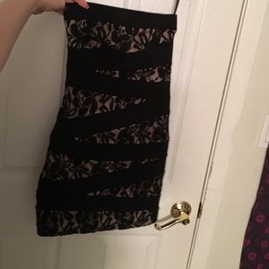 tight black lace dress