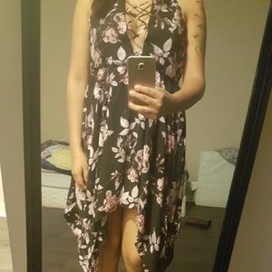 Black floral dress