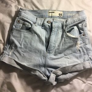 light washed shorts