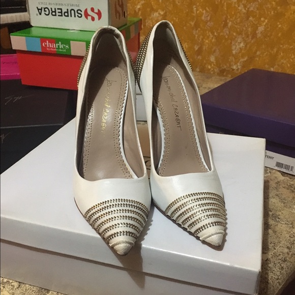Jean-Michel cazabat wht leather pump zipper style