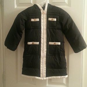 Navy blue coat with hood