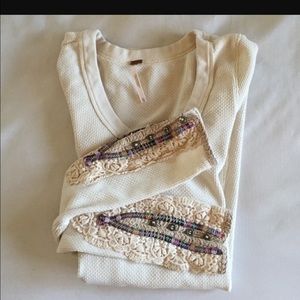 Free people thermal cuff shirt.