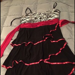 Zebra print layered dress.