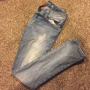 Guess distressed skinny leg jeans
