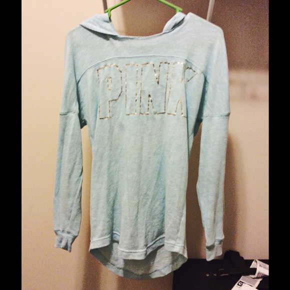 PINK Light Blue Lightweight Hoodie BUNDLED