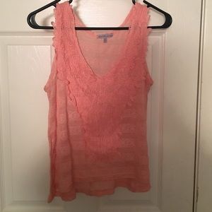 loose pink lace tank top