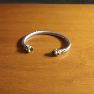David Yurman cable bracelet silver and 14k gold.