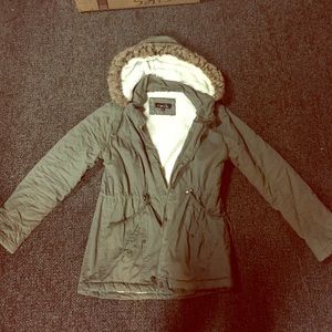 Army Green Clinch-Waist Jacket