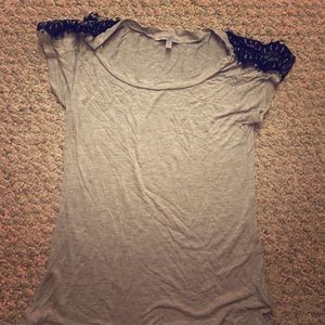 Cute black lace and gray top