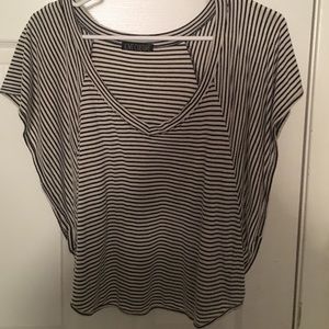black & white stripped shirt