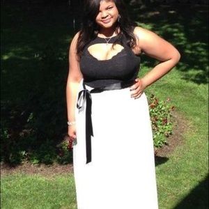 Cute black and white prom dress