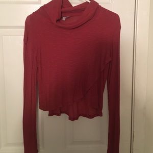 dark orange/red cropped turtle neck