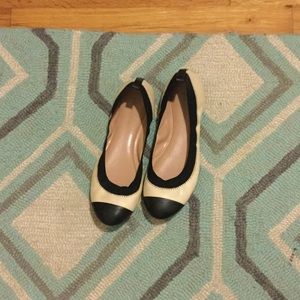 Black and cream flats